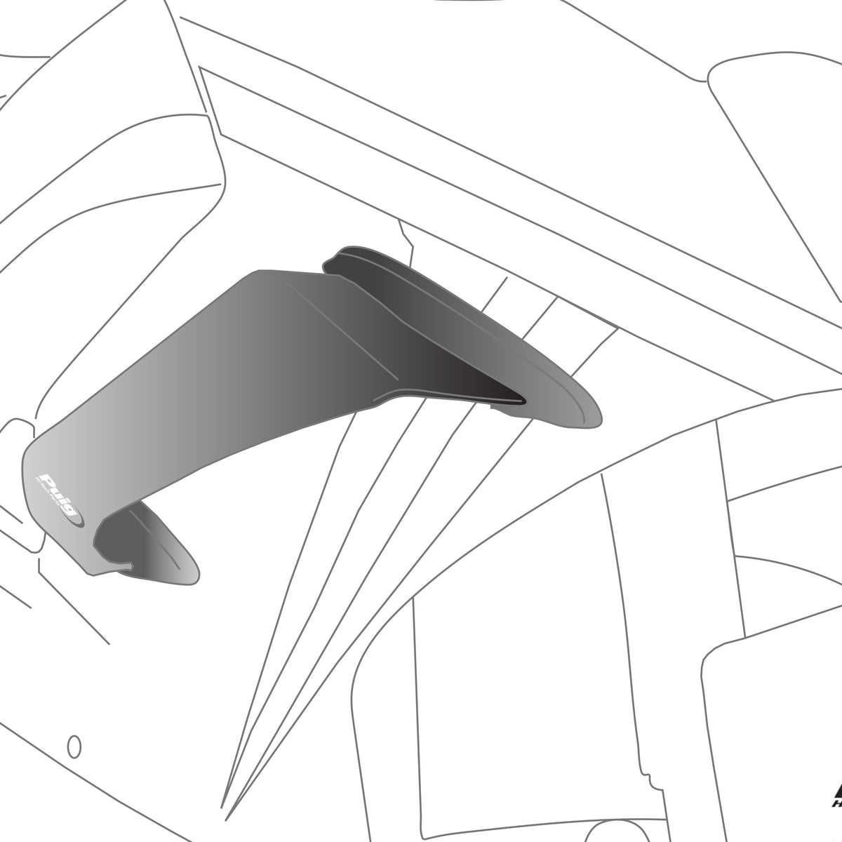 Puig Winglets Race Kawasaki ZX-10R/RR (2020 en later) smoke
