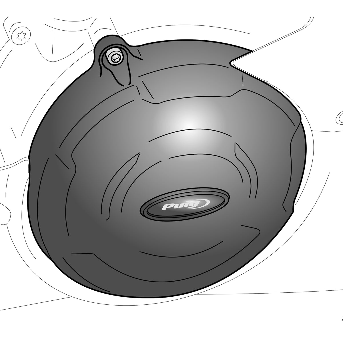Puig Kit 4 Caps Motorblokdeksels Yamaha MT-09/SP (2021 en later) zwart