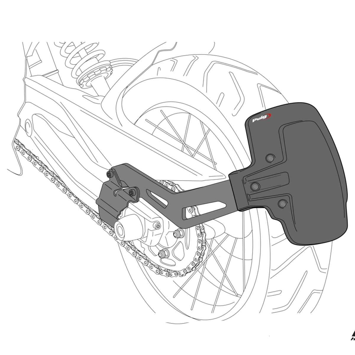 Puig Achterspatbord Single Sided BMW F750GS/850GS/850G ADV