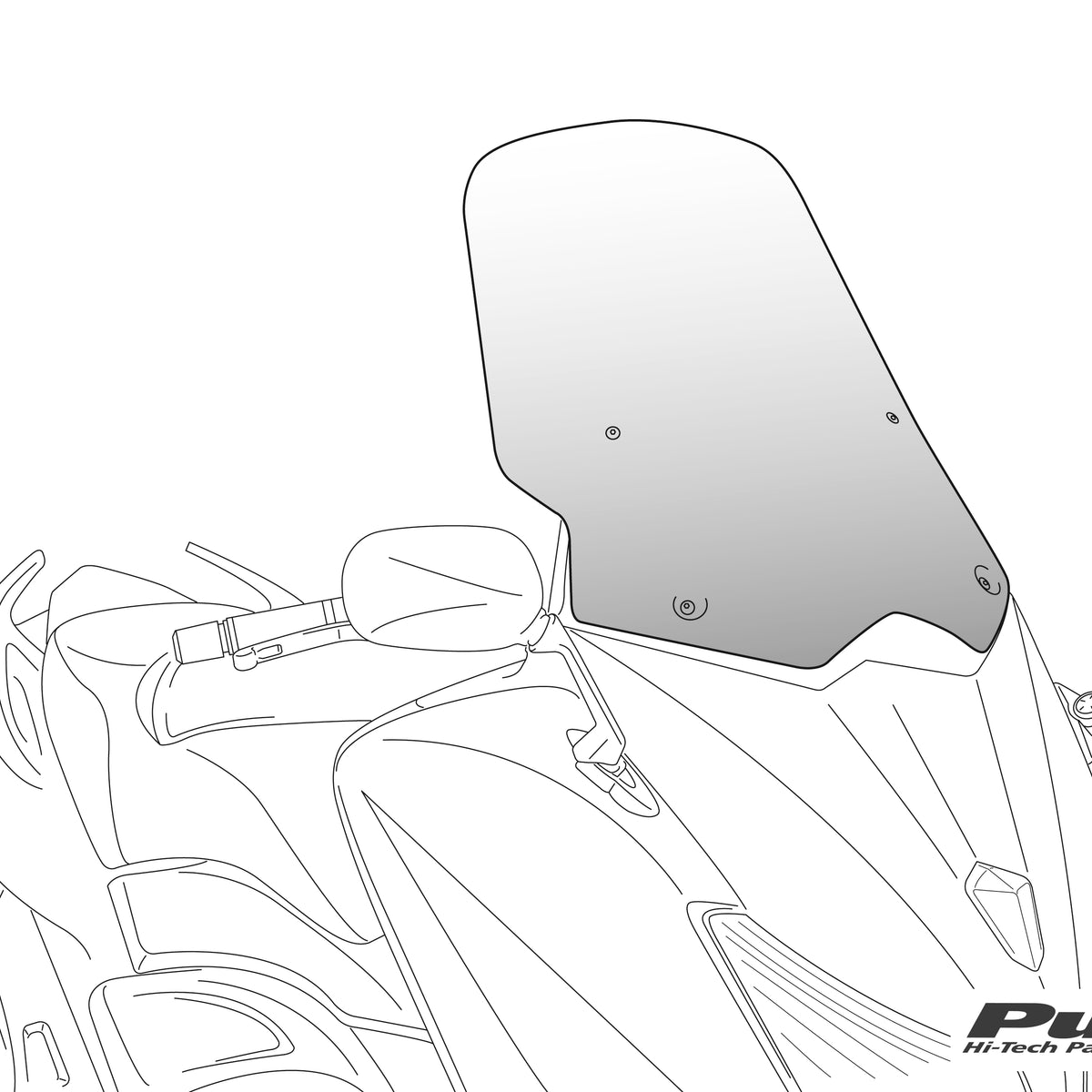 Puig Windscherm V-Techline Kymco X-Citing S 400 (2019 en later) smoke
