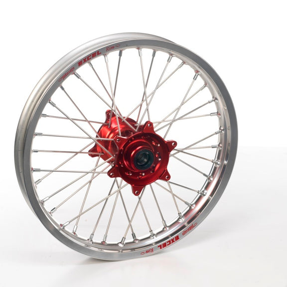 Haan Compleet Wiel 19x2,15 Honda Haan wheel CR 250 CRF450 1995-2025 Naaf rood, Velg zilver