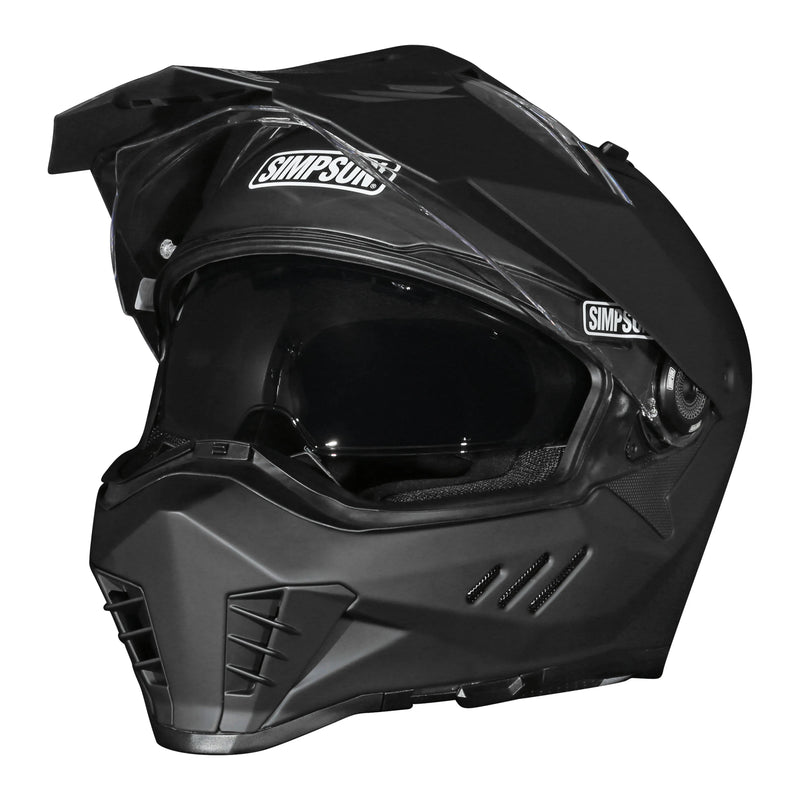 Simpson Xcursion Solid Matt Black Adventure Full-Face Motorcycle Helmet