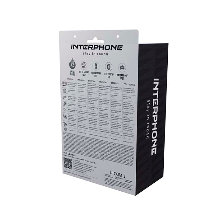 Interphone U-COM 3 Bluetooth Intercom Duo Pack – Communicatieset Motor