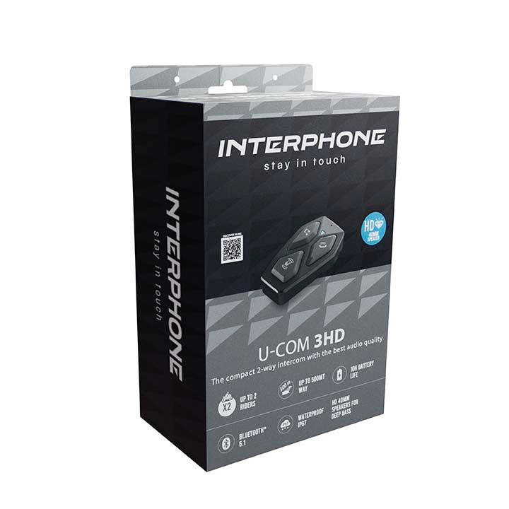 Interphone U-COM 3 HD Bluetooth Intercom Motor – HD Audio Communicatiesysteem