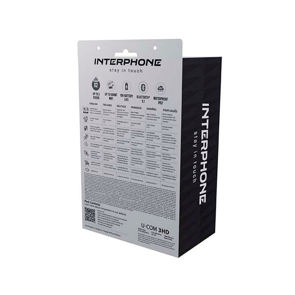 Interphone U-COM 3 HD Bluetooth Intercom Motor – HD Audio Communicatiesysteem