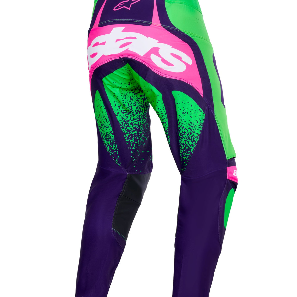 Alpinestars Techstar Nomur Lila/Grün/Fluororange Crosshose