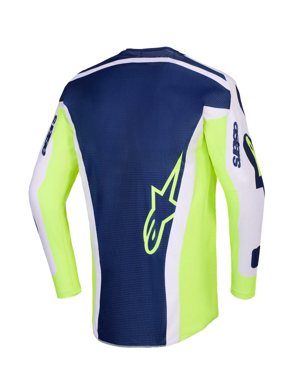 Alpinestars Racer Air Riway Grijs/Fluogeel/Blauw Crossshirt