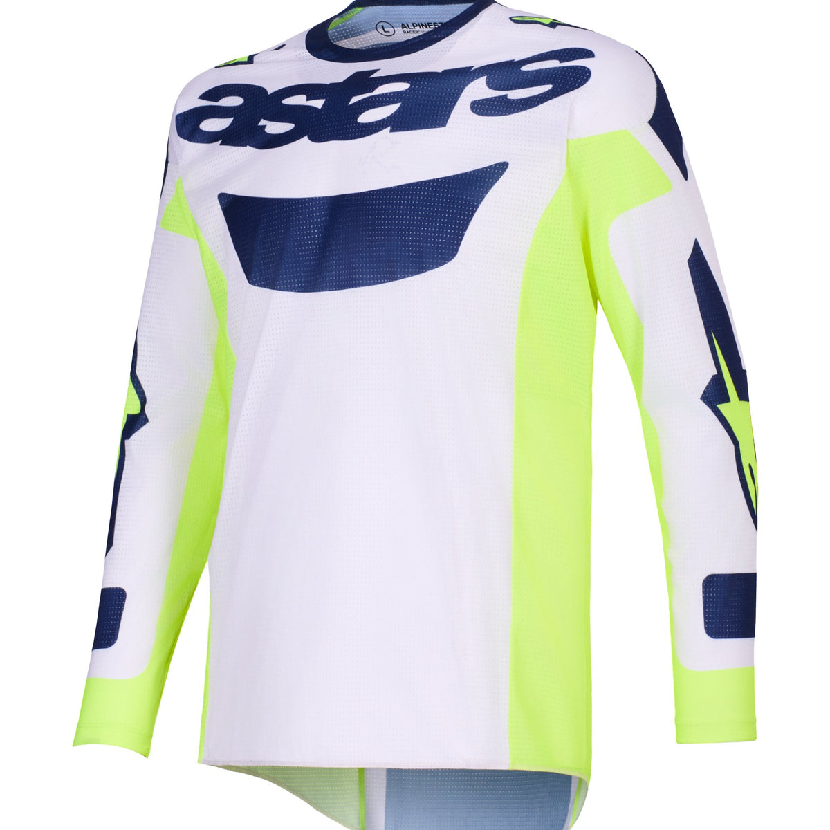 Alpinestars Racer Air Riway Grau/Fluorgelb/Blau Cross-Shirt