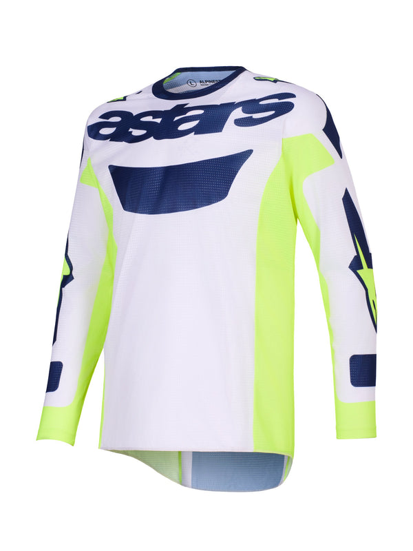 Alpinestars Racer Air Riway Grijs/Fluogeel/Blauw Crossshirt