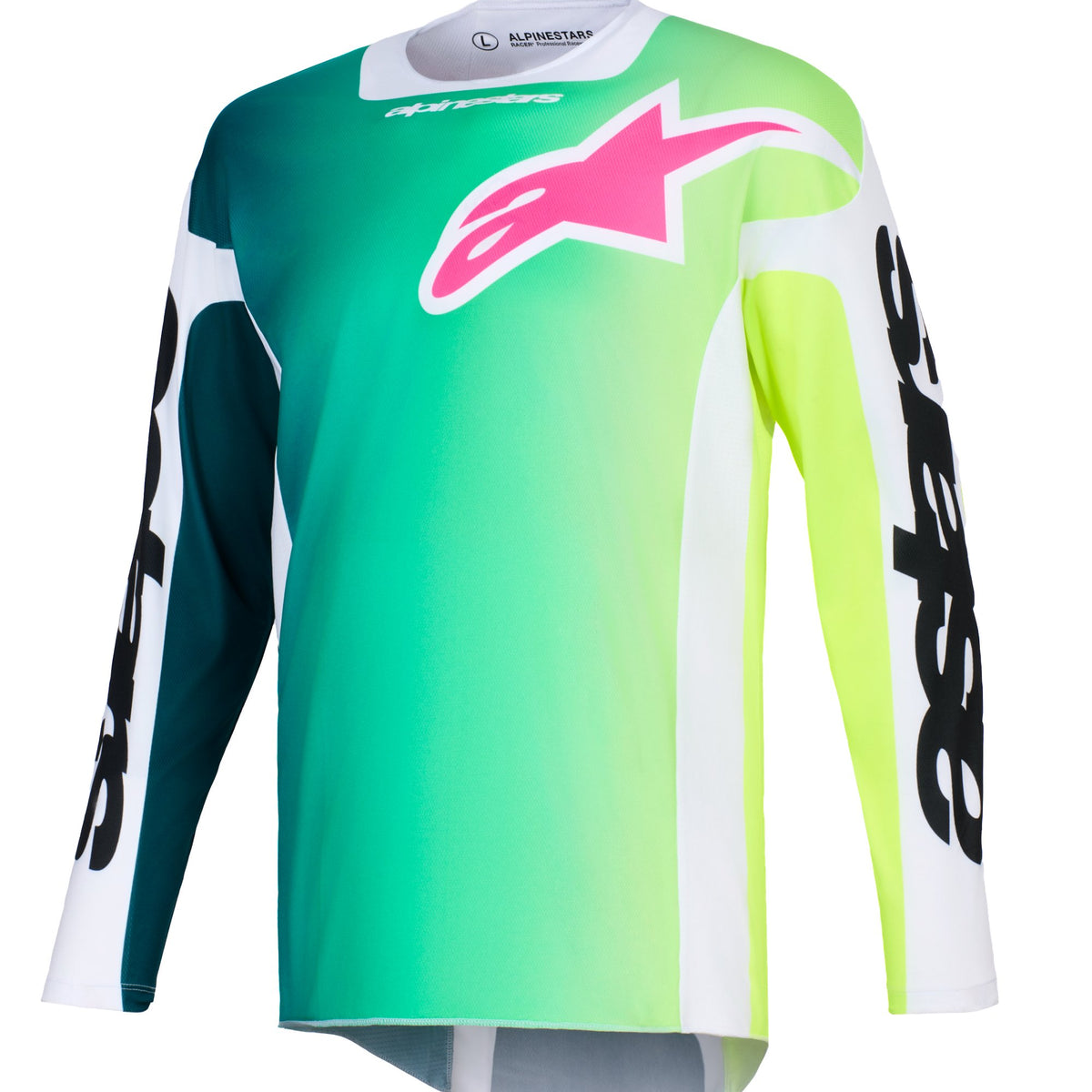 Alpinestars Racer Portl Groen/Wit/Zwart Crossshirt