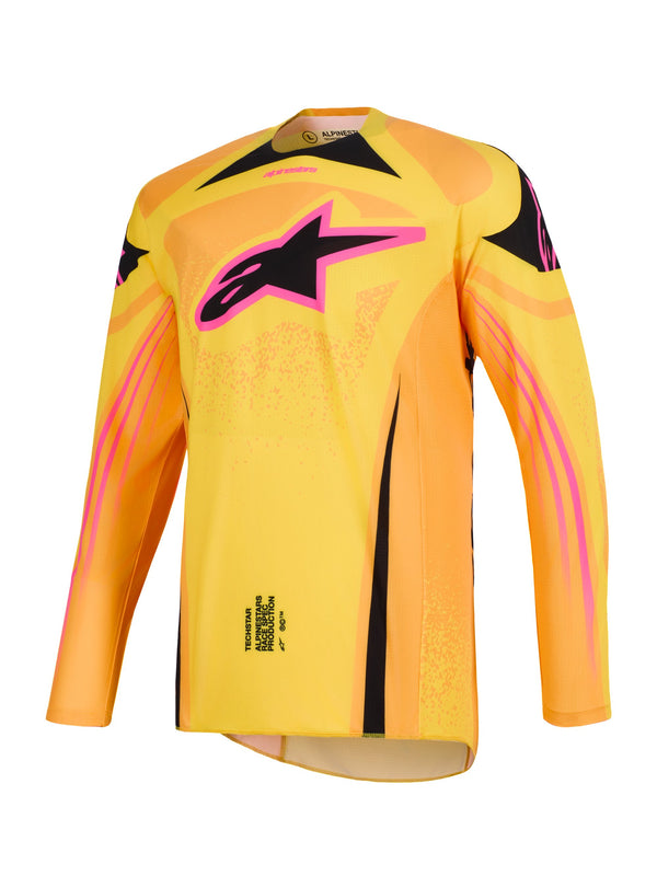 Alpinestars Techstar Nomur Oranje/Geel/Roze Crossshirt