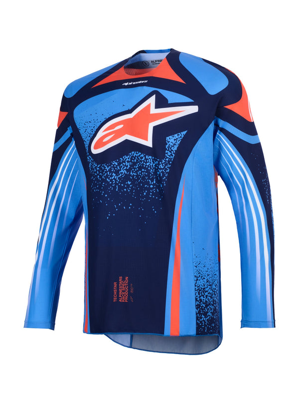 Alpinestars Techstar Nomur Navy/Oranje/UCLA Blauw Crossshirt