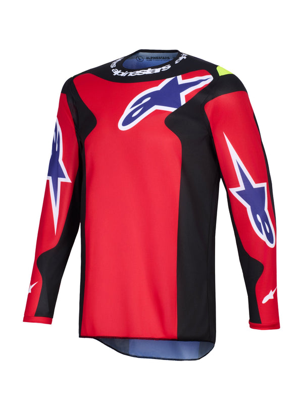 Alpinestars Fluid Grid Rot/Schwarz/Lila Cross-Shirt