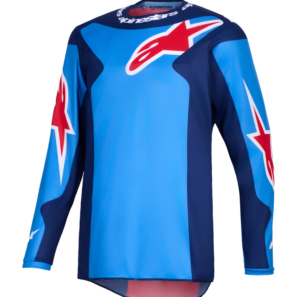 Alpinestars Fluid Grid Blau/Rot Cross-Shirt