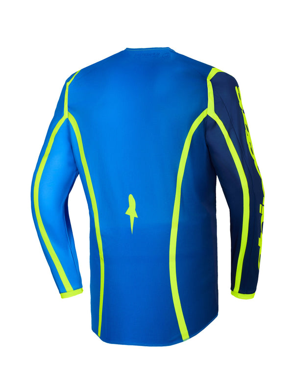 Alpinestars Fluid Apex Blau/Fluo Gelb Crosshemd