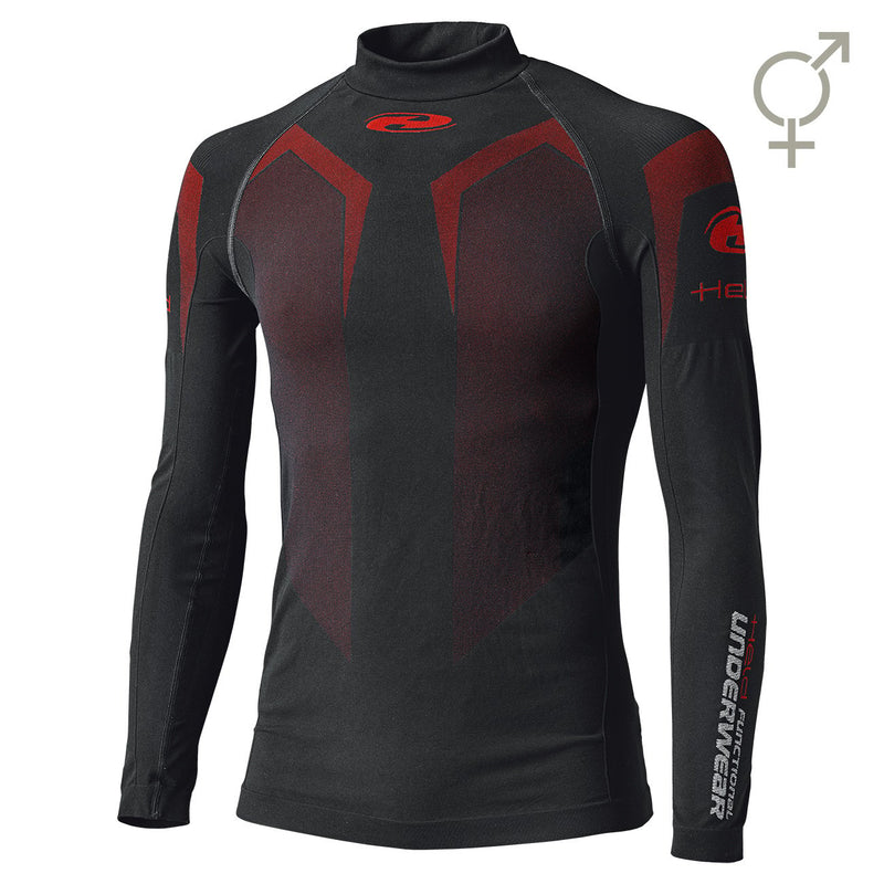 Held 3D Skin Warm Functioneel Shirt Lange Mouw Zwart Rood