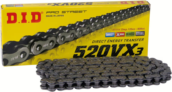 DID 520VX3 Kette – Grau/Grau | Pro-Street X-Ring
