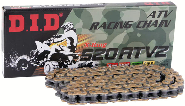 DID 520 ATV2 Kette – Gold/Grau | ATV Racing X-Ring