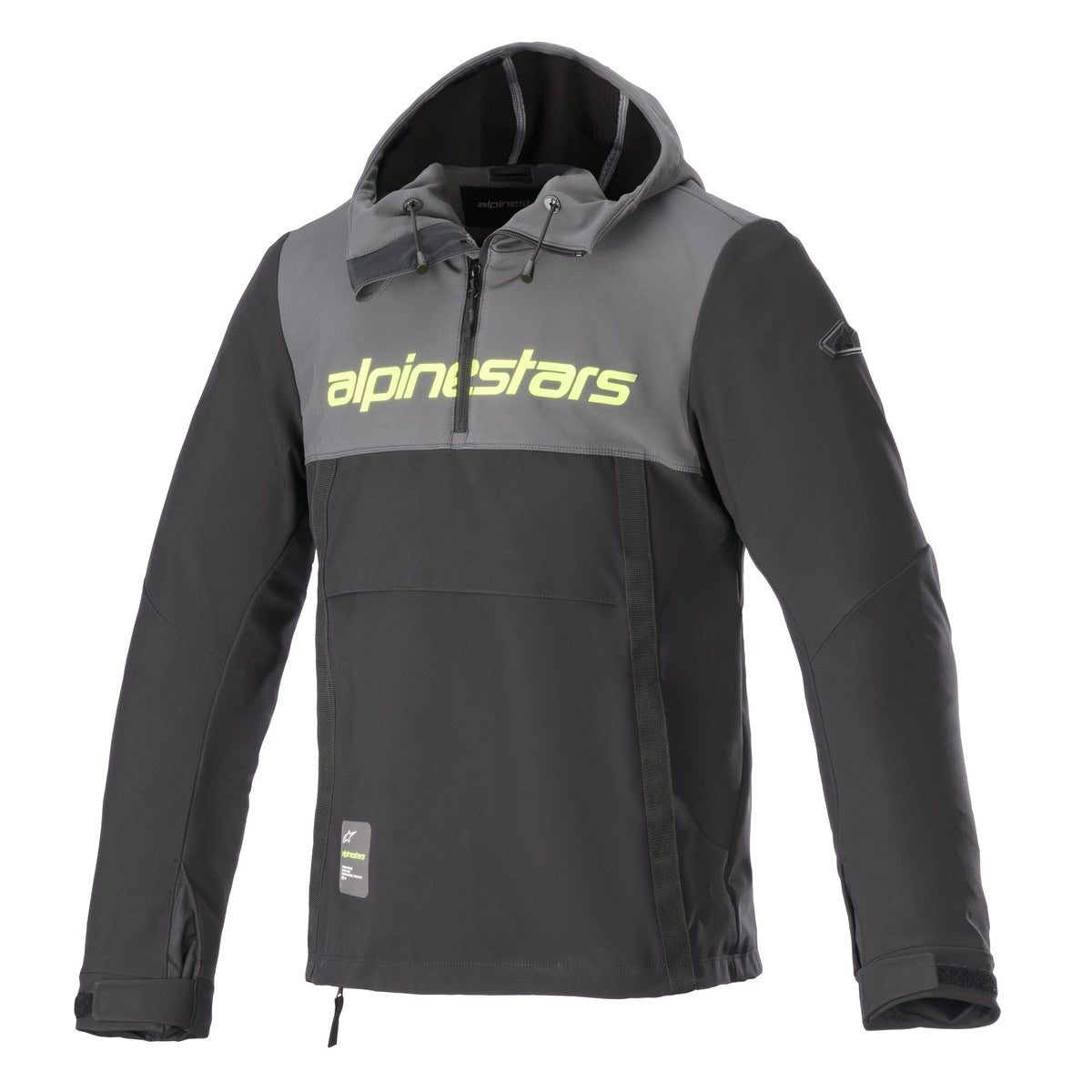 Alpinestars Hoodie Sherpa Grau/Schwarz/Fluogelb Motorradjacke
