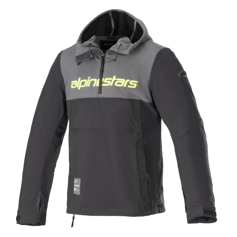 Alpinestars Hoodie Sherpa Grau/Schwarz/Fluogelb Motorradjacke