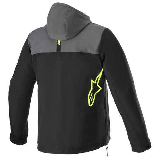 Alpinestars Sherpa Hoodie Grey/Black/Fluo Yellow Motorcycle Jacket