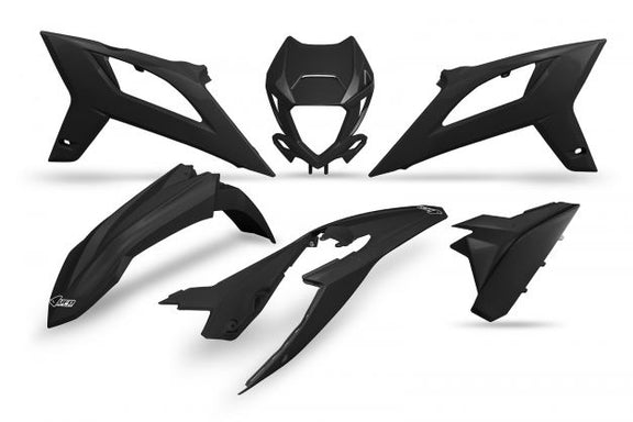 UFO Plasticset Zwart BETA RR125 2T/RR200 2020-2022