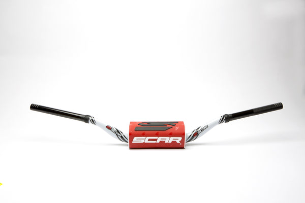 Scar O² Stuur Ø28,6 mm Yamaha YZ/YZF Stuur wit, Stuurkussen rood