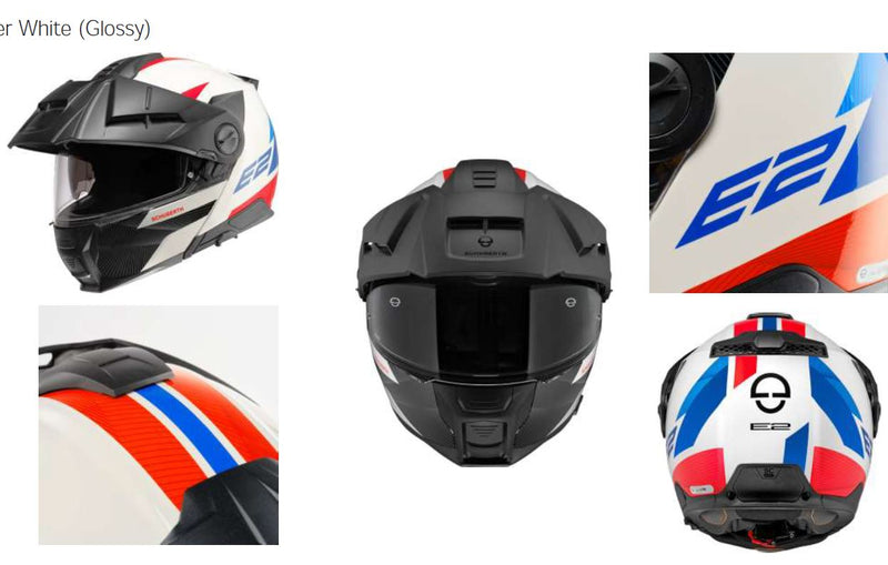 Schuberth E2 Defender White/Blue Adventurehelm