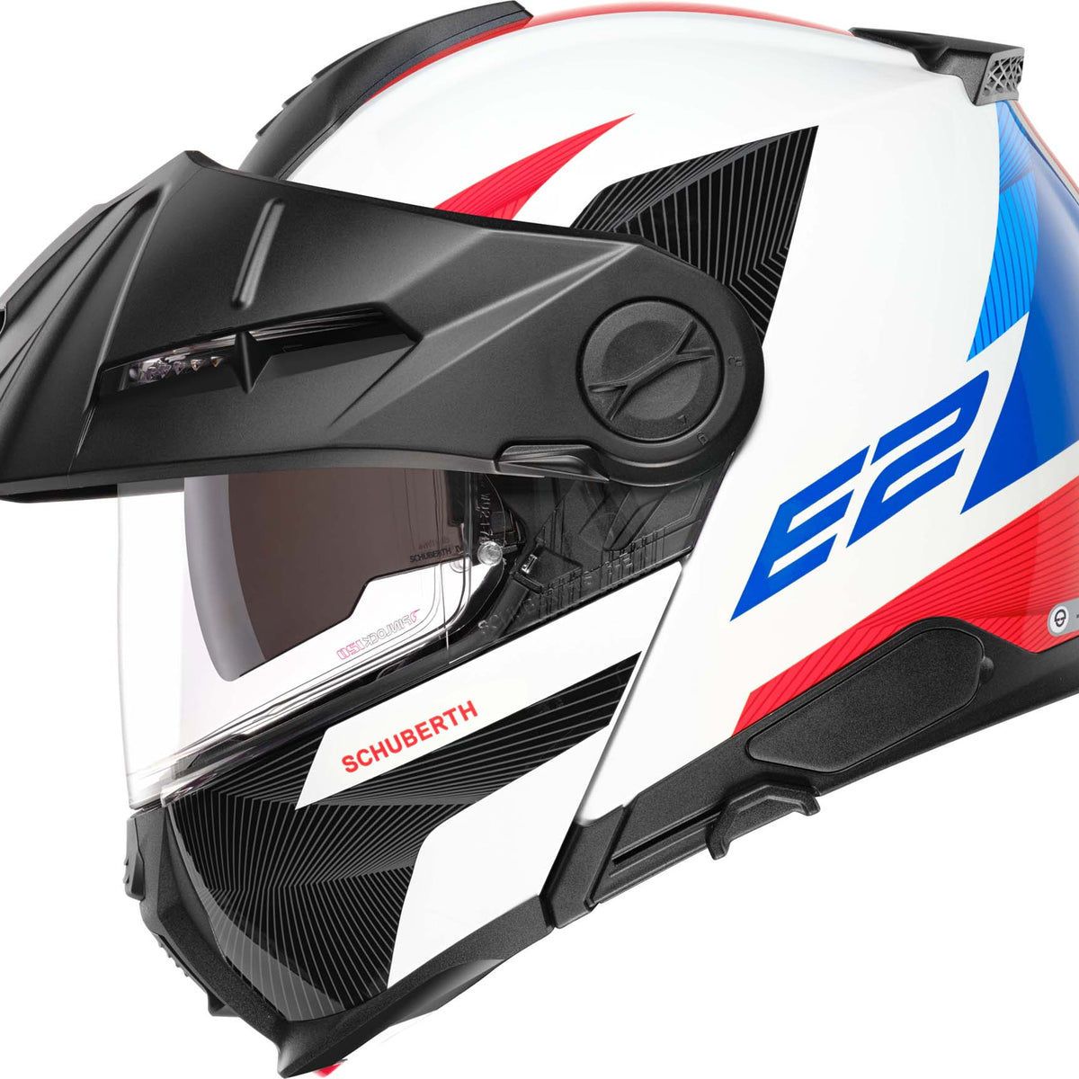 Schuberth E2 Defender White/Blue Adventurehelm