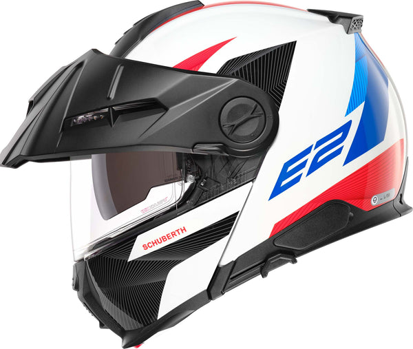 Schuberth E2 Defender White/Blue Adventure Helmet