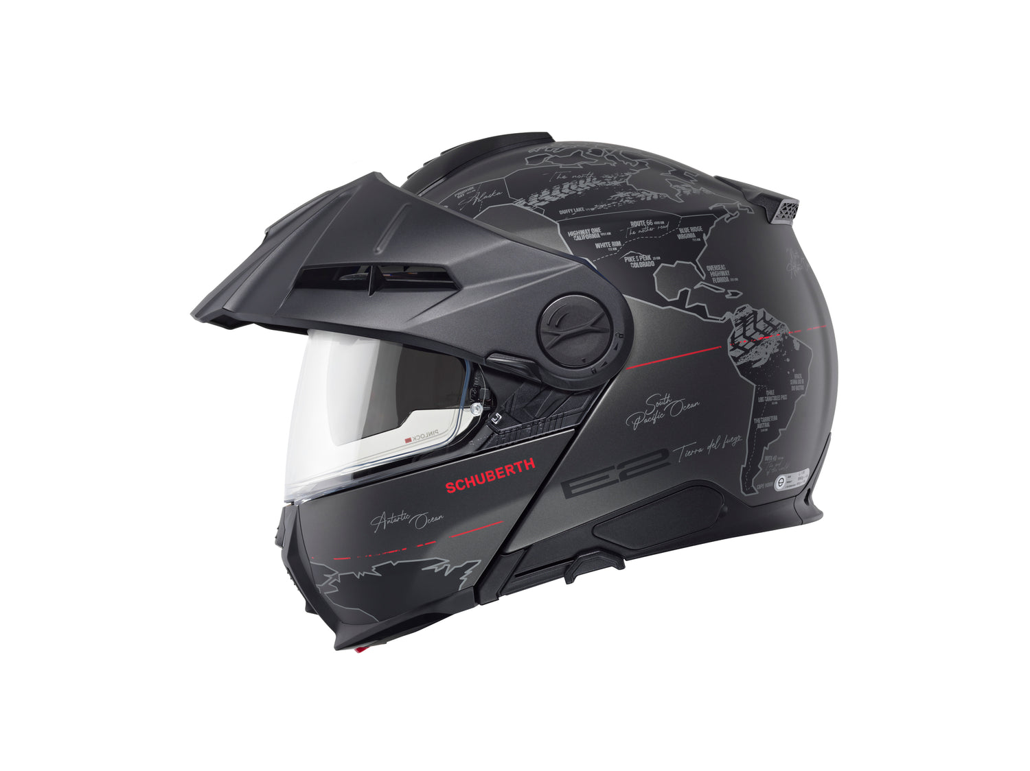 Schuberth E2 Atlas matt black/red Adventurehelm