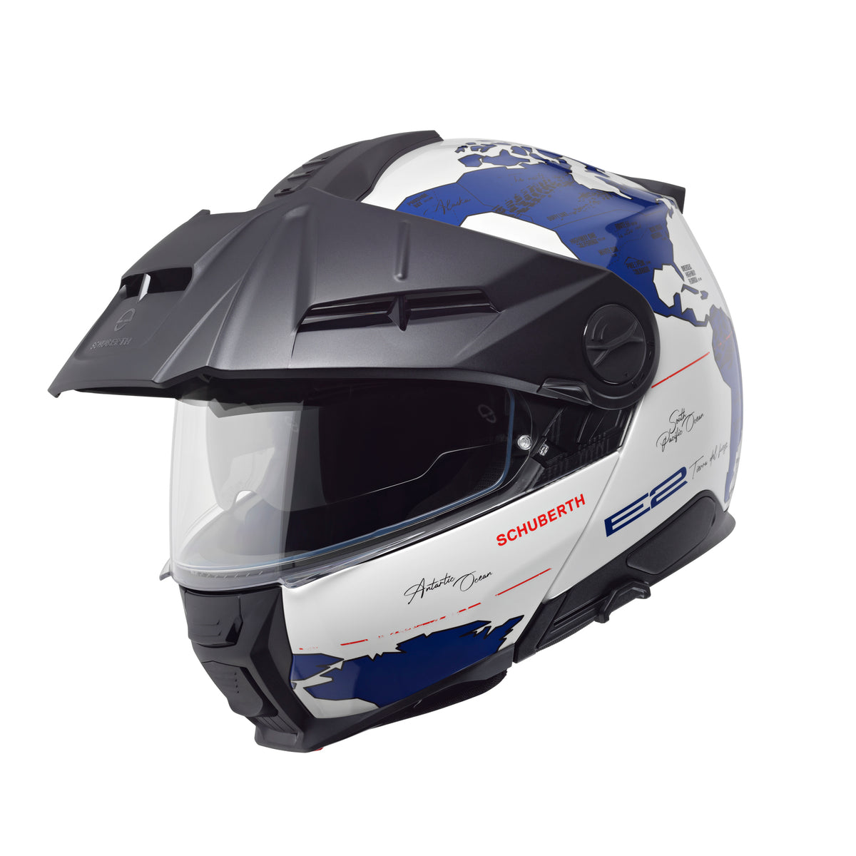 Schuberth E2 Atlas White/Blue Adventurehelm