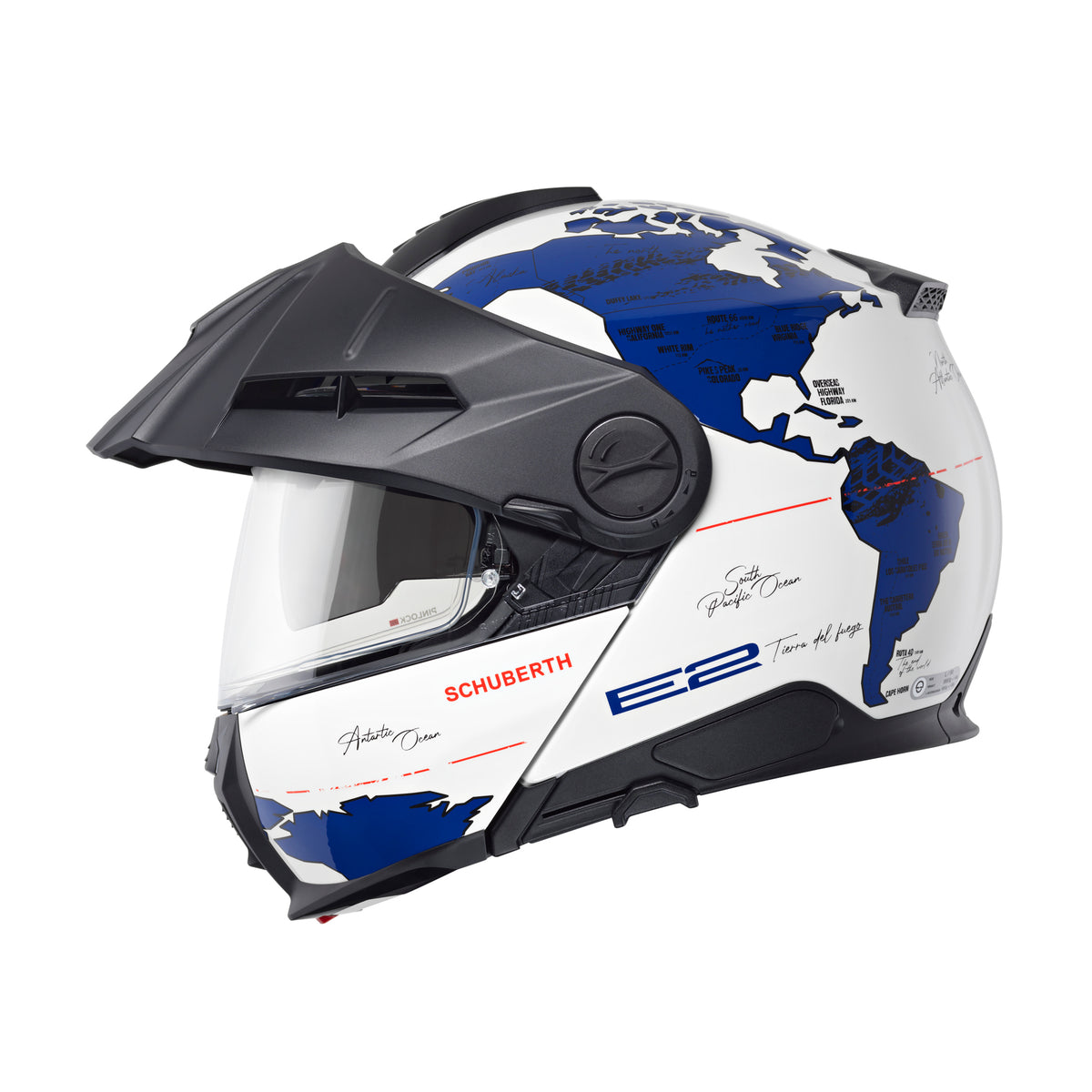 Schuberth E2 Atlas White/Blue Adventurehelm