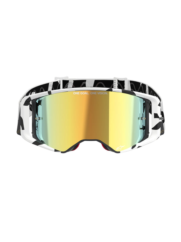 Alpinestars Supertech CORP Weiß Gold Spiegel Gold Crossbrille