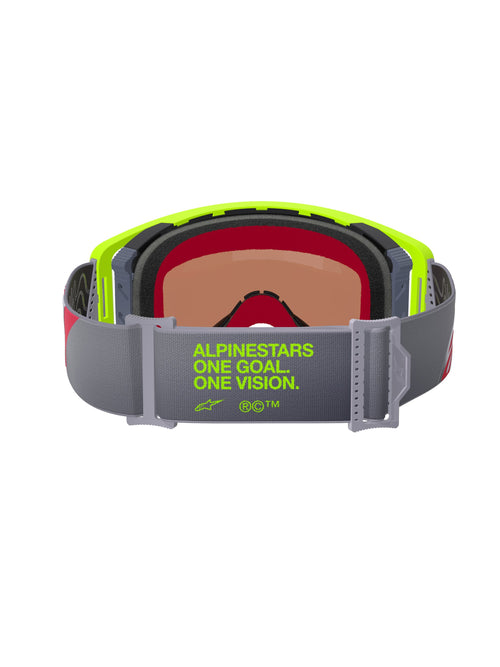 Alpinestars Supertech CORP Fluogeel Rood/Spiegel Zilver Crossbril