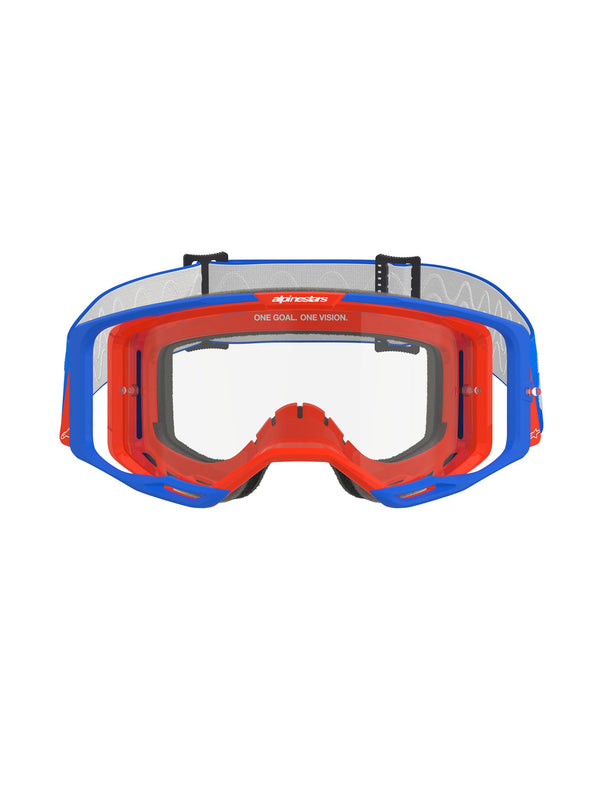 Alpinestars Vision 8 WORDMARK Blau Orange Klar Crossbrille