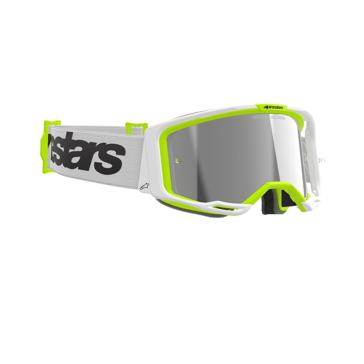 Alpinestars Vision 8 WORDMARK Weiß YLLW Fluo Spiegel Silber Crossbrille