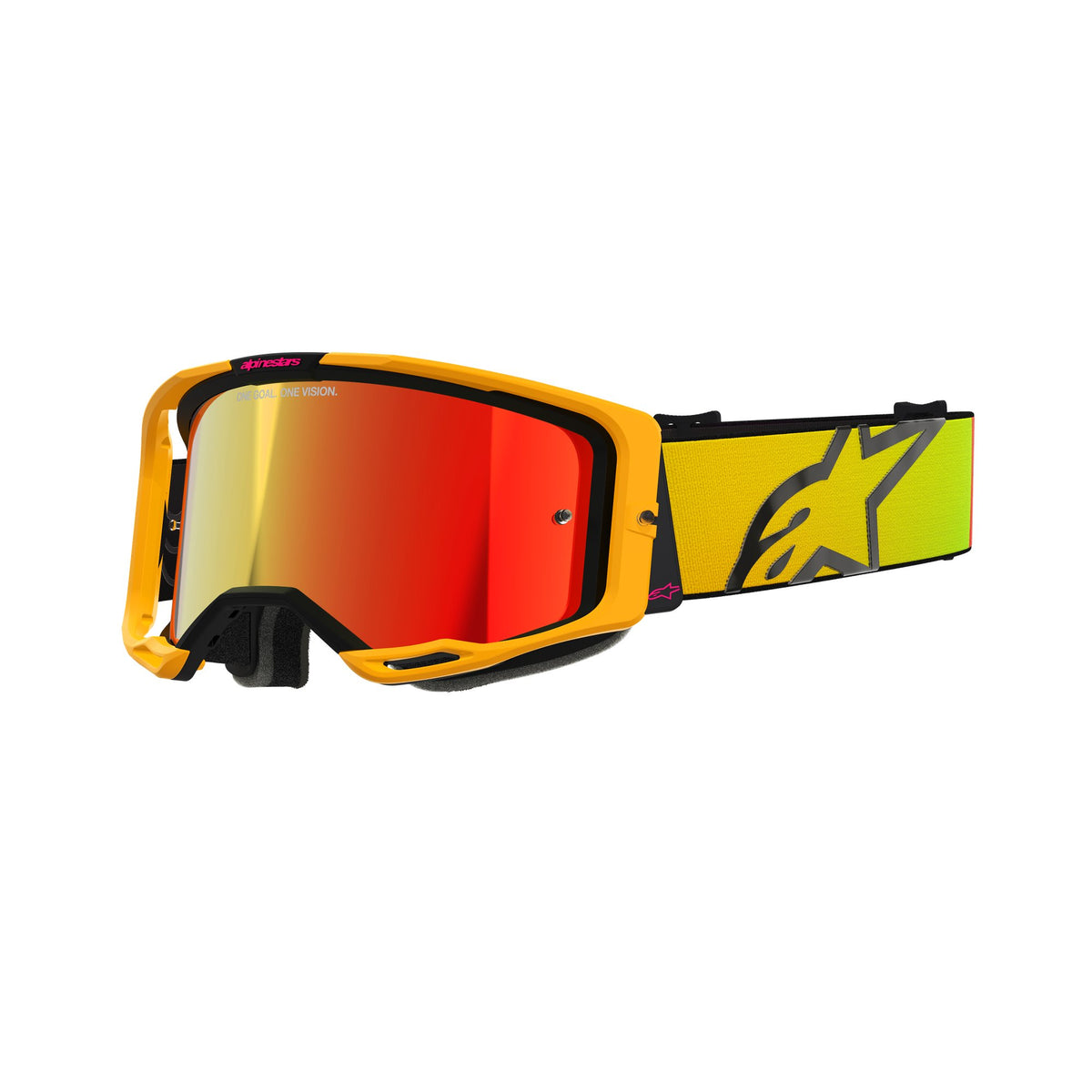 Alpinestars Vision 8 CORP Geel Roze Spiegel Rood/ Crossbril