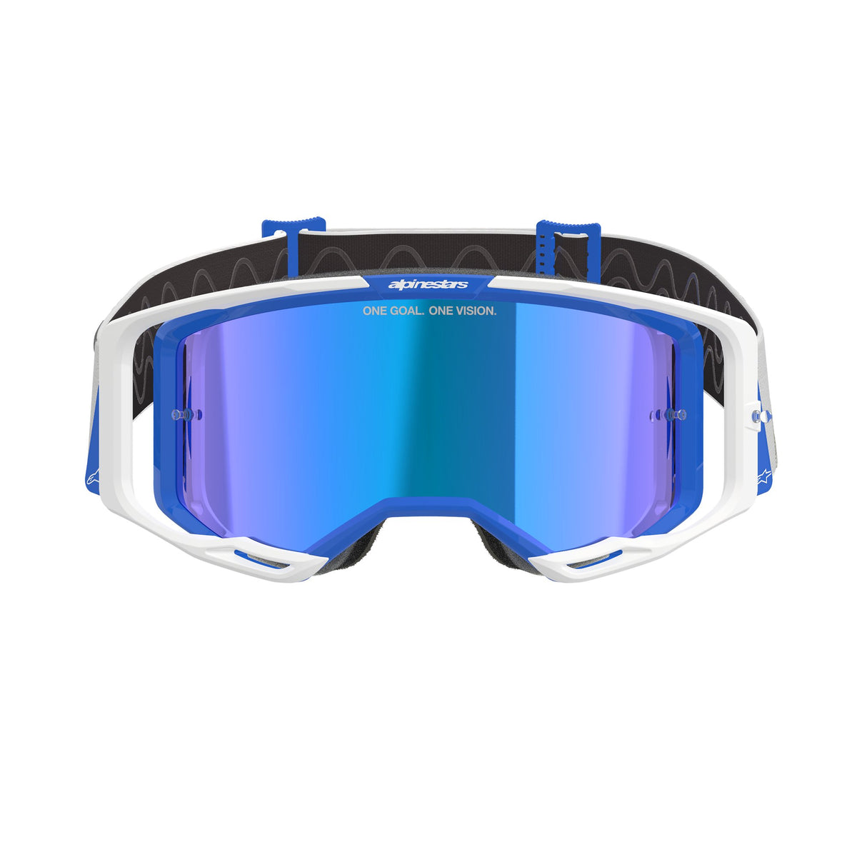 Alpinestars Vision 8 CORP Blau Weiß Spiegel Blau Crossbrille