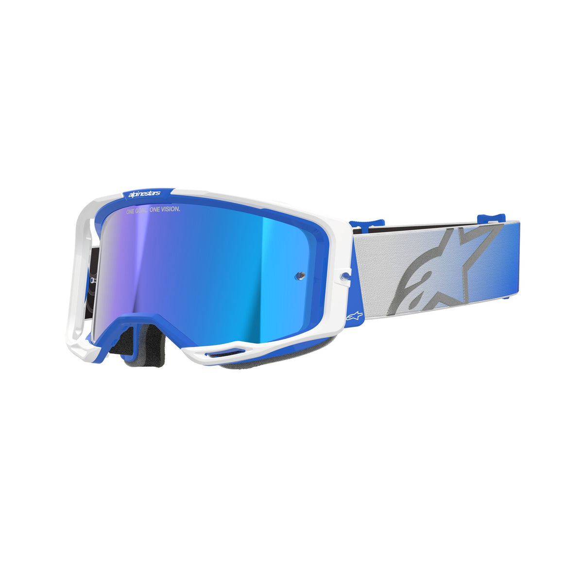 Alpinestars Vision 8 CORP Blau Weiß Spiegel Blau Crossbrille