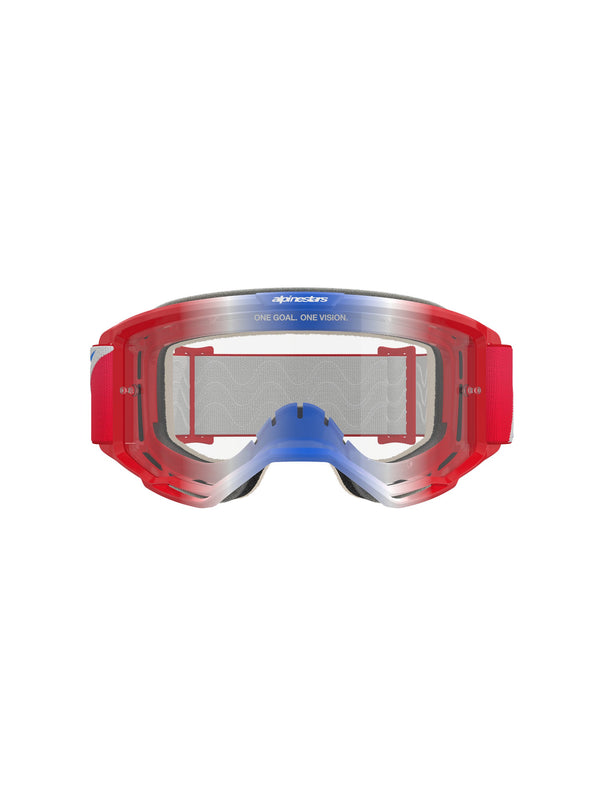 Alpinestars Vision 5 CORP Rot/Weiß Blau Klar Motocrossbrille