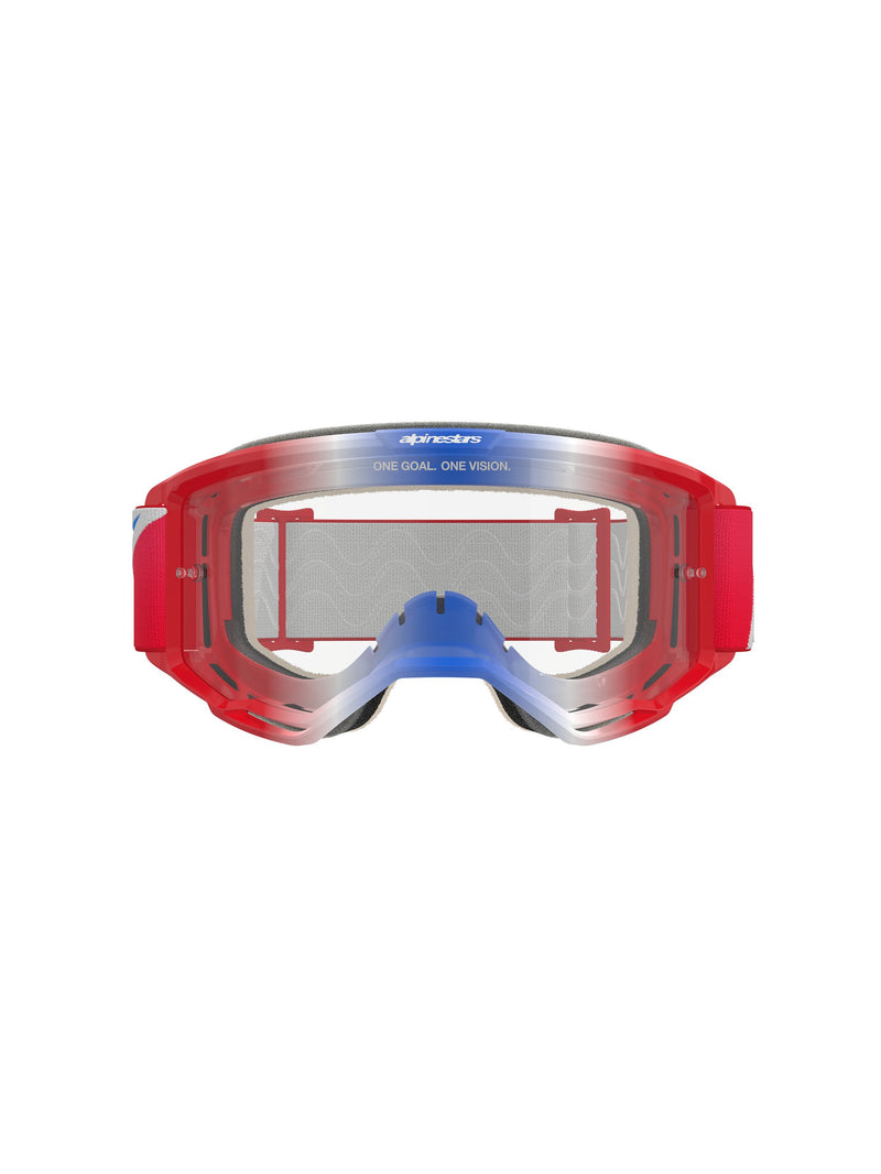 Alpinestars Vision 5 CORP Rot/Weiß Blau Klar Motocrossbrille