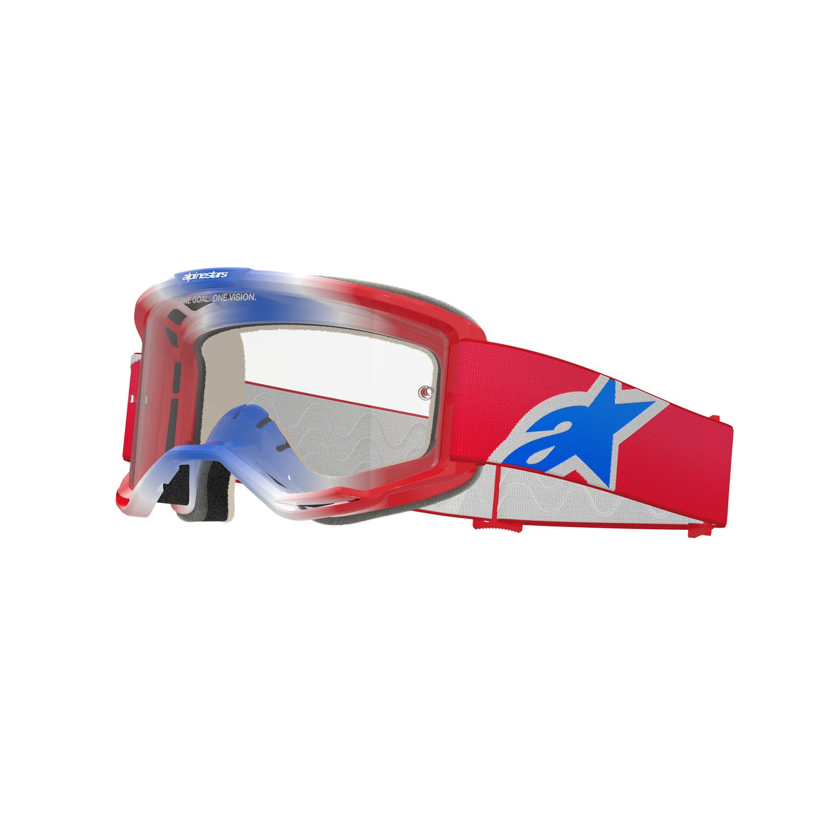 Alpinestars Vision 5 CORP Rot/Weiß Blau Klar Motocrossbrille