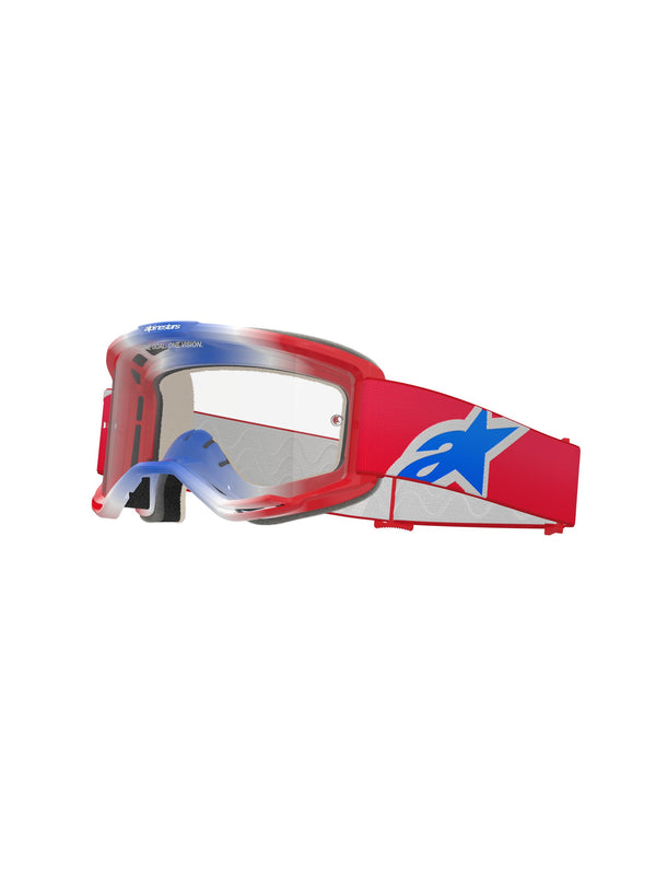 Alpinestars Vision 5 CORP Rot/Weiß Blau Klar Motocrossbrille