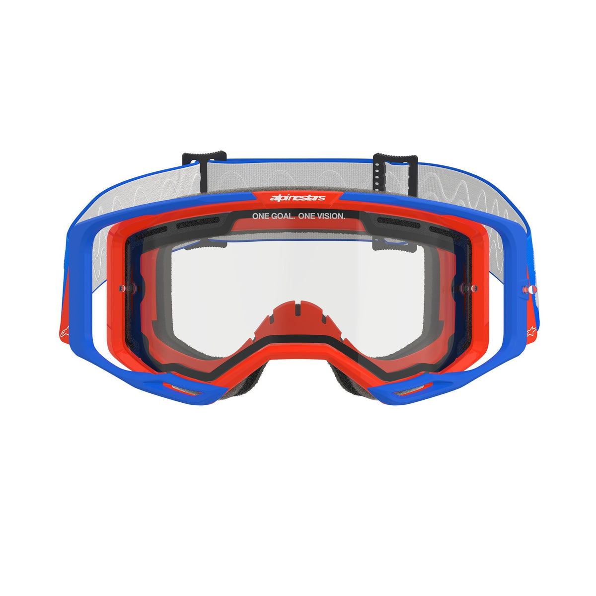Alpinestars Vision 8 WORDMARK DUAL PANE Blau Orange Klar Crossbrille