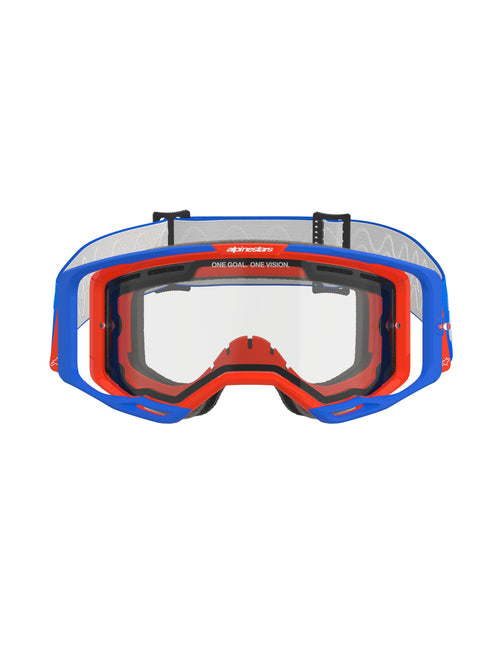 Alpinestars Vision 8 WORDMARK DUAL PANE Blauw Oranje Helder Crossbril