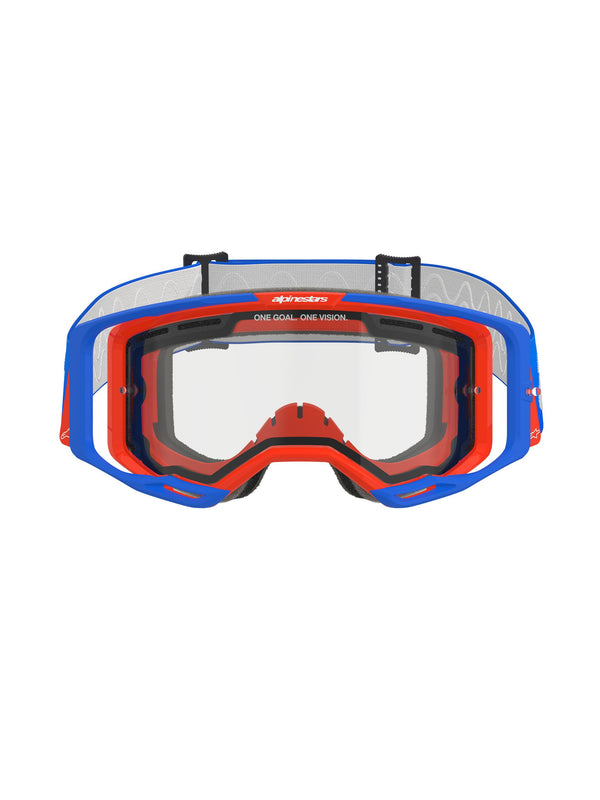 Alpinestars Vision 8 WORDMARK DUAL PANE Blau Orange Klar Crossbrille