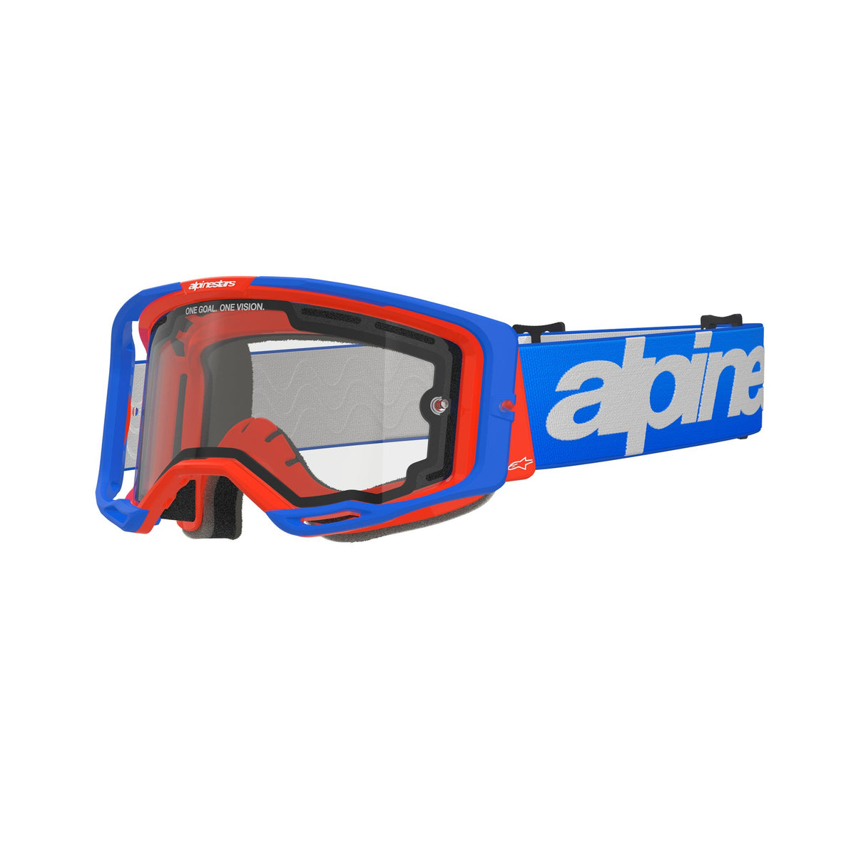 Alpinestars Vision 8 WORDMARK DUAL PANE Blau Orange Klar Crossbrille