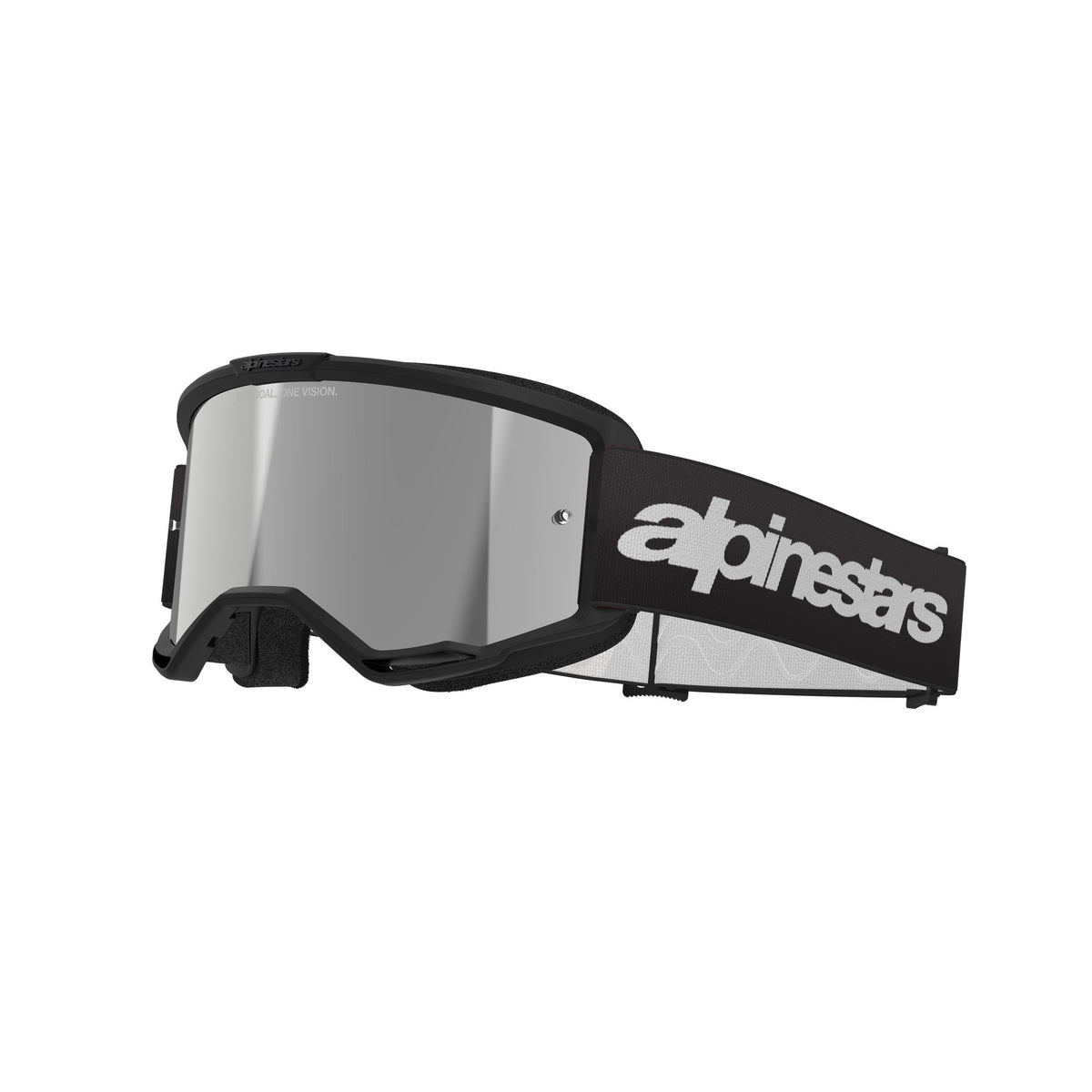 Alpinestars Vision 3 WORDMARK Schwarz/Spiegel Silber Crossbrille