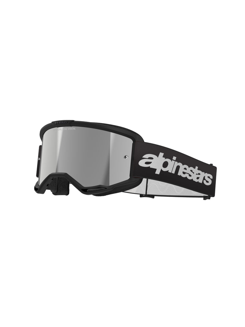 Alpinestars Vision 3 WORDMARK Schwarz/Spiegel Silber Crossbrille